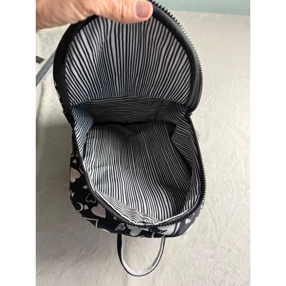 Brighton Love Mini Backpack Black White Heart Print NWT